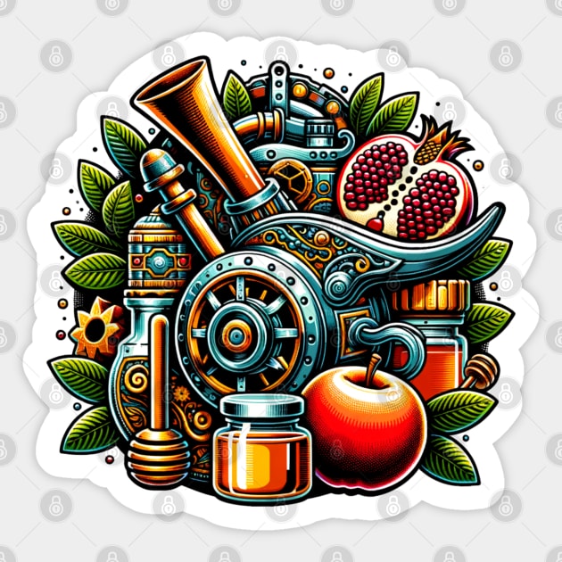 Steampunk Rosh Hashanah Sticker by HolidayBug